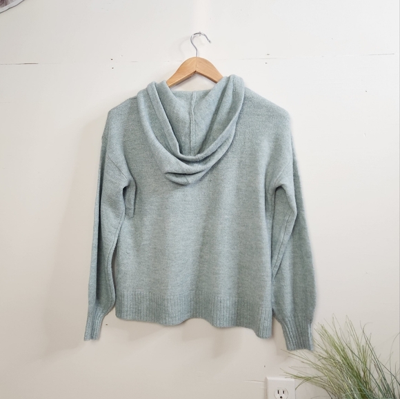 Reitmans Green Hooded Sweater Pullover Cozy Loungewear Knit Loose Slouchy warm - Picture 6 of 9